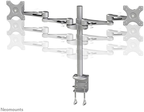Monitorarm Neomounts D935D 2x10-27" met klem zilvergrijs-1