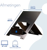 Laptopstandaard R-Go Tools Riser Flexible zwart-1