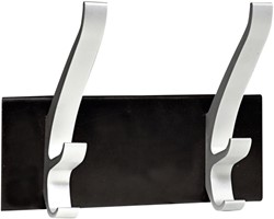 Kapstok wand Unilux Cypres 2 haken metallic grijs