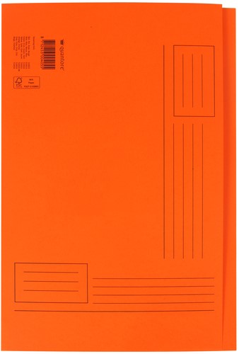 Vouwmap Quantore Folio ongelijke zijde 250gr oranje