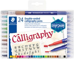 Kalligrafiepen Staedtler duo punt 2.0 en 3.5mm 24 kleuren