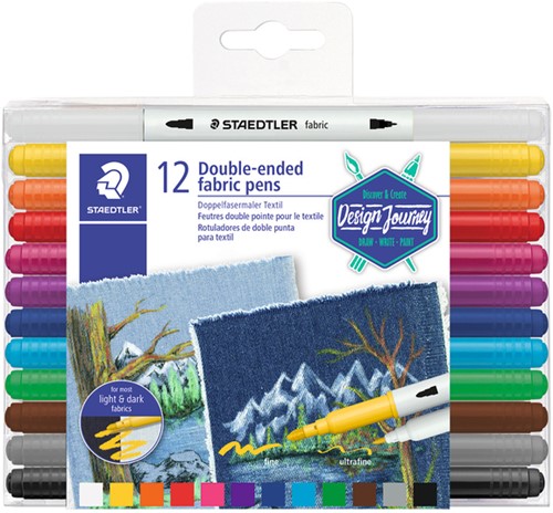 Viltstift Staedtler 3190 textiel duo ass