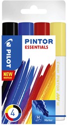 Verfstift Pilot Pintor essentials 1,4mm etui à 4 stuks ass