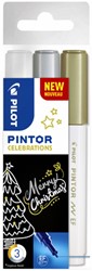 Verfstift Pilot Pintor celebrations 0,7mm etui à 3 stuks ass