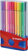 Viltstift  STABILO Pen 68/20 ColorParade in rood/blauw etui medium assorti etui  à 20 stuks-3