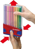 Viltstift  STABILO Pen 68/20 ColorParade in rood/blauw etui medium assorti etui  à 20 stuks-1