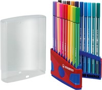 Viltstift  STABILO Pen 68/20 ColorParade in rood/blauw etui medium assorti etui  à 20 stuks-2