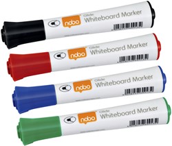 Viltstift Nobo whiteboard Glide rond assorti 3mm 4st