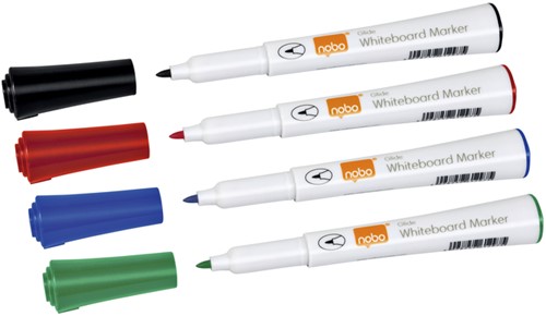 Viltstift Nobo whiteboard Glide rond assorti 1mm 4st-3