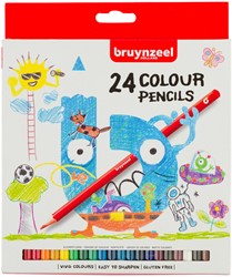 Kleurpotloden Bruynzeel Kids blister à 24 stuks assorti
