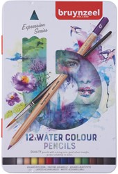 Aquarelpotlood Bruynzeel Expression set à 12 stuks assorti