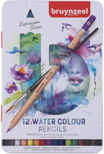 Aquarelpotlood Bruynzeel Expression set à 12 stuks assorti