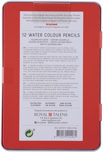 Aquarelpotlood Bruynzeel Expression set à 12 stuks assorti-3