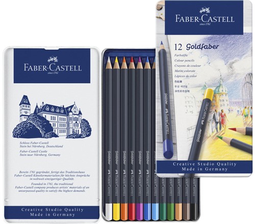 Kleurpotloden Faber-Castell Goldfaber assorti blik à 12 stuks-2