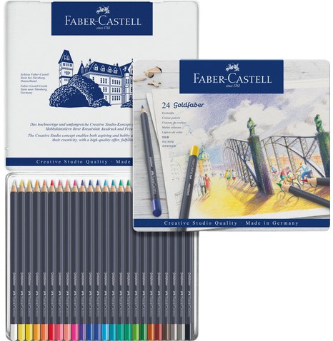Kleurpotloden Faber-Castell Goldfaber assorti blik à 24 stuks-2