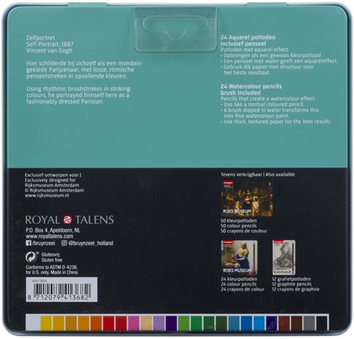 Aquarelpotlood Bruynzeel Rijksmuseum Van Gogh set à 24 stuks assorti-3
