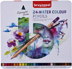 Kleurpotloden Bruynzeel aquarel Expression blik à 24 stuks assorti