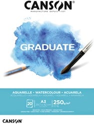 Aquarelblok Canson Graduate A3 250gr 20 vel