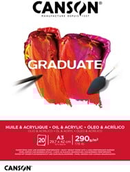Olie Acrylblok Canson Graduate A3 290gr 20 vel