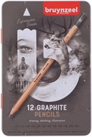 Grafietpotlood Bruynzeel Expression set à 12 breedtes grijs