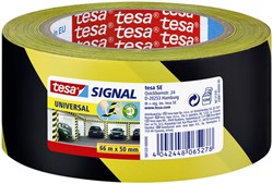 Waarschuwingstape Tesa 58133 66 meter geel/zwart