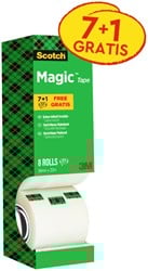 Plakband Scotch Magic 810 19mmx33m onzichtbaar mat 7+1 gratis
