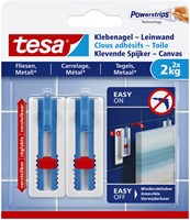 Klevende spijker tesa® canvas- tegels en metaal 2kg wit 2 stuks