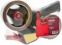 Verpakkingstape dispenser Scotch met 2 rollen Heavy 50mmx66m bruin