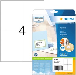Etiket HERMA 8630 105x148mm premium wit 40stuks