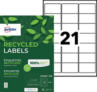 Etiket Avery LR7160-100 63.5x38.1mm recycled wit 2100stuks-2