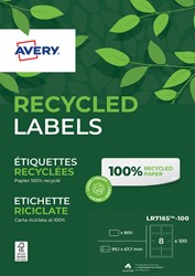 Etiket Avery LR7165-100 99.1x67.7mm recycled wit 800stuks
