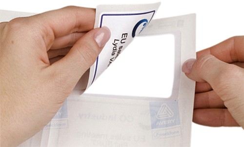 Naambadge etiket Avery L4787-20 80x50mm blauw kader 200 etiketten-1
