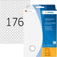 Etiket HERMA 2210 rond 8mm wit 5632stuks-2