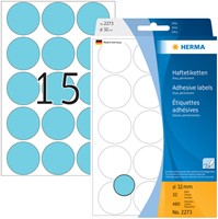 Etiket HERMA 2273 rond 32mm blauw 480stuks-2