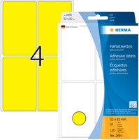 Etiket HERMA 2491 52x82mm geel 128 stuks-2