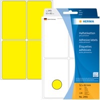 Etiket HERMA 2491 52x82mm geel 128 stuks-3