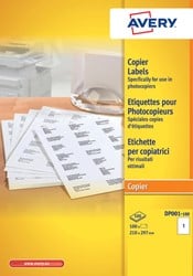 Etiket Avery DP001 210x297 wit 100 etiketten