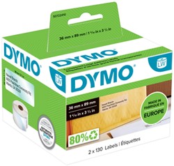 Etiket Dymo 99013 labelwriter 36x89mm adreslabel transparant 260stuks