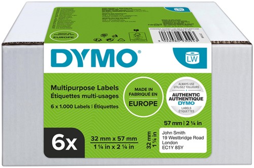 Etiket Dymo labelwriter 11354 32mmx57mm universeel doos à 6 rol à 1000 stuks-2