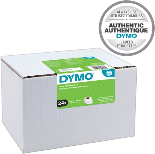 Etiket Dymo labelwriter 13187 36mmx89mm adres doos à 24 rol à 260 stuks-2