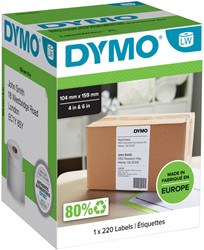 Etiket Dymo labelwriter 904980 104mmx159mm verzend wit rol à 220 stuks