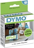 Etiket Dymo LabelWriter multifunctioneel 25x25mm 1 rol á 750 stuks wit