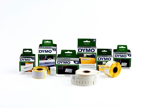 Labeltape Dymo LabelManager D1 polyester 12mm zwart op wit 10 stuks-8