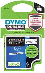 Labeltape Dymo D1 1978364 12mmx5.5m polyester zwart op wit