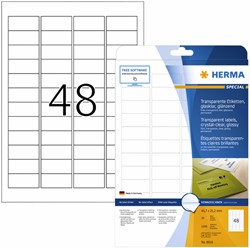 Etiket HERMA 8016 45.7x21.2mm transparant 1200 stuks