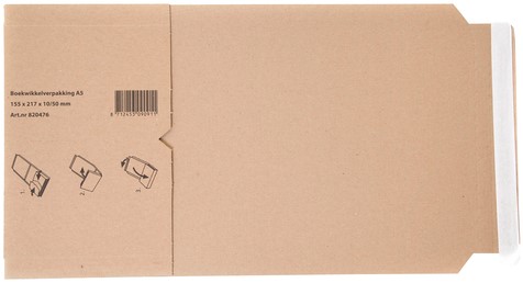 Wikkelverpakking IEZZY A5 met zelfklevende strip bruin-2