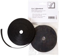 Klittenband Office kabelbinder 2-in 1 13mmx10m zwart