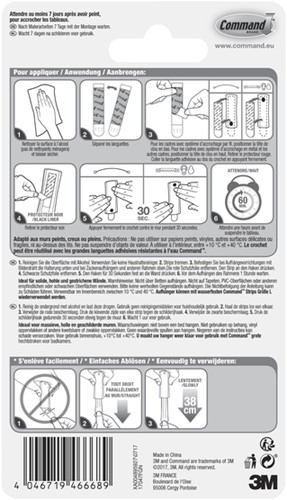 Haak Command metaal tbv oa schilderijlijsten incl bevestigingsstrip-3