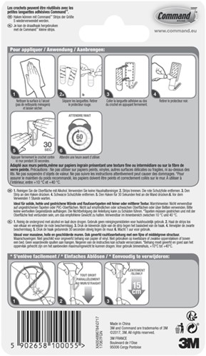 Draadhaak Command incl bevestigingsstrip 3 stuks-3