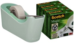 Plakbandhouder Scotch C18 mint + 4rol magic tape 19mmx33m